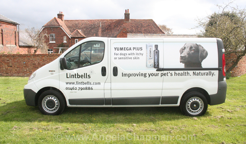 Poochie Freak image selected to promote Yumega Plus on Lintbells van